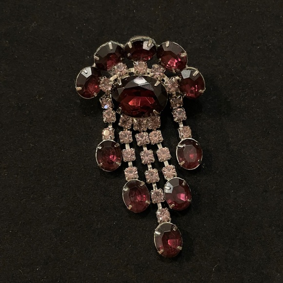 vintage Art Deco Chandelier Brooch, Rhinestone signed LaRel - Picture 1 of 2